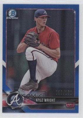 2018 Bowman Chrome Prospects Blue Refractor 36/150 Kyle Wright #BCP14 fm0