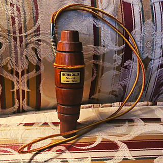 Vintage Yentzen Caller Duck Call Patented Groves Texas Walnut Wood Sure Shot