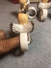 Set Of 8 White & Gold Angel Cherubs Napkin Rings Ceramic 4 In The Box 4 W/O Box — photo 3