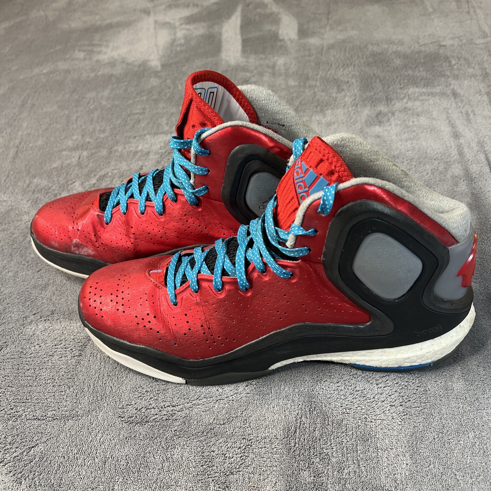 SAOLA Adidas D Rose 5 Boost C75593 Uomo Taglia 12 Scarlet Solar High Top Campione Basket
