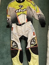 THOR Motocross Racing Gear Set 2x Jersey 1x Pants MX ATV Nuclear Yellow LG/34