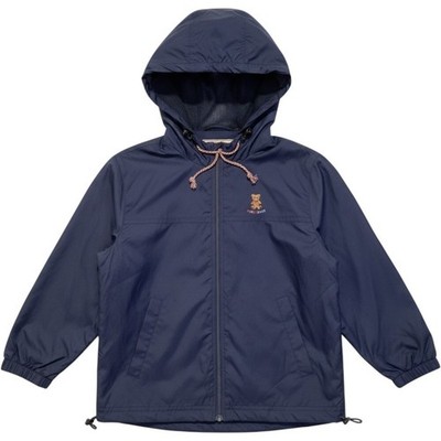 Miki House Navy Blue Hooded Windbreaker Jacket Bear Logo Kids 3T-4T Japan Brand