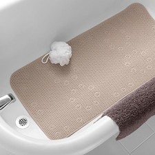Mainstays 17" x 36" Cushioned Foam Bathtub Mat with Suction Cups, Taupe