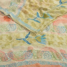 Sanskriti Vintage Sarees Multicolor Blend Georgette Printed Sari Craft Fabric