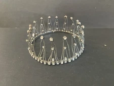 Vintage Rhinestone Metal Crown America’s Theme Pageant Celebration