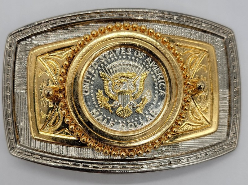 USA Half Dollar Gold/Silver Plated Belt Buckle
