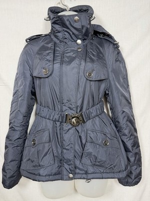 Burberry Brit Preppy Belted Puffer Jacket Womens UK 8 US 6 Blue Nova Check