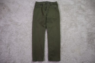 Blue Delta Pants Mens 32x28 Cotton Chino Straight Olive Blue