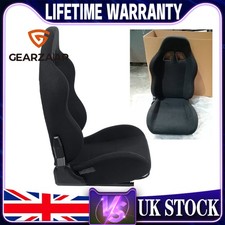 New Large Back Racing Bucket Seat & Runners Adjustable Backrest Black