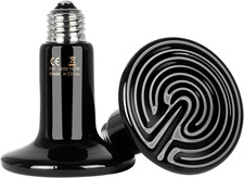 150W Reptile Heat Bulb 2-Pack Ceramic Heat Emitter Lamp Heater Light for Lizard