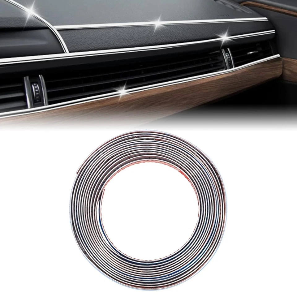 1/2" Trim Chrome Molding Decoration Strip Car Door Body Side Protector 16ft Foto 2 de 4