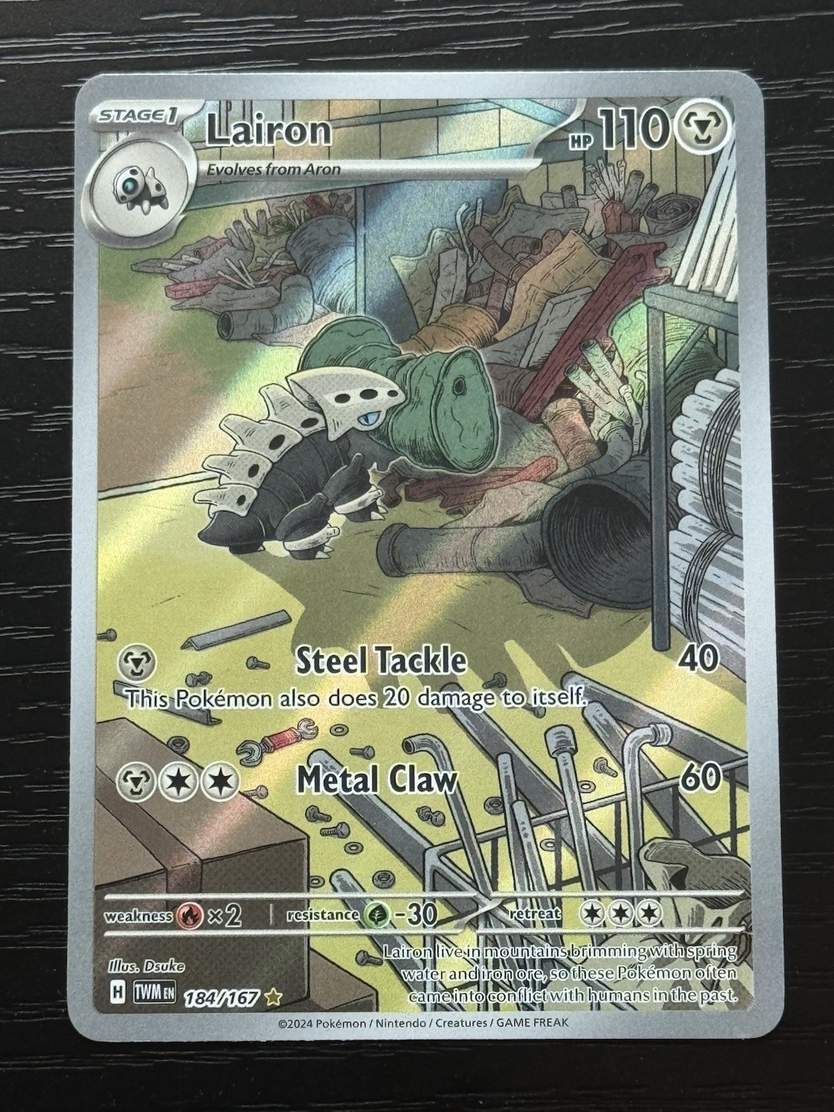 Pokemon Lairon 184/167 Pokemon Twilight Masquerade Ill Rare Full Art Holo