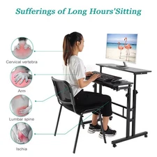 Height Adjustable Standing Desk Stand Up Laptop Desk Tabletop Workstation