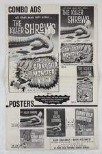 KILLER SHREWS GIANT GILA MONSTER Pressbook '52 1Pg 10.75x17 Movie Poster 28773