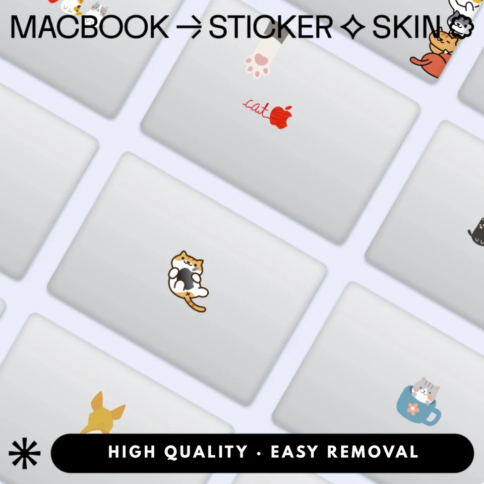 笔记本电脑 笔记本电脑 Macbook 13 15 Pro Air 可爱滑稽酷贴纸贴花装饰 — 第 2/2 张图片