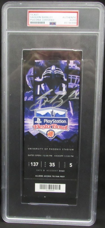Dave Cowens Autographed Signed Saquon Barkley 2017 Penn State Fiesta Bowl Full Ticket PSA/DNA 188200 