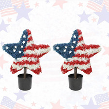 4th of July Star Decoration 2 piece Red White Blue