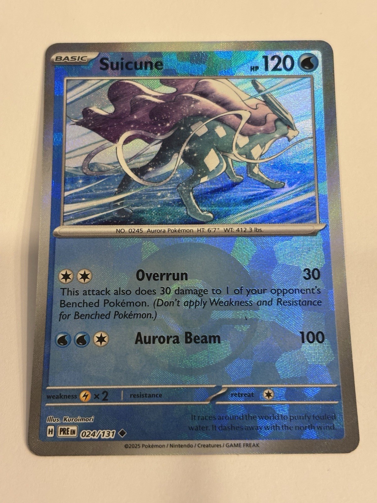 Pokemon TCG Suicune (Poke Ball Pattern) 024/131 Sv: Prismatic Evolutions Holo NM