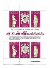 Cayman Islands stamps 1978 25th Anniversary Coronation Elizabeth II  mini sheet