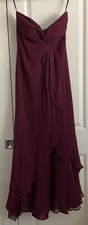 Jenny Yoo Margaux Strapless Bridesmaid Dress Burgundy size 6 EUC