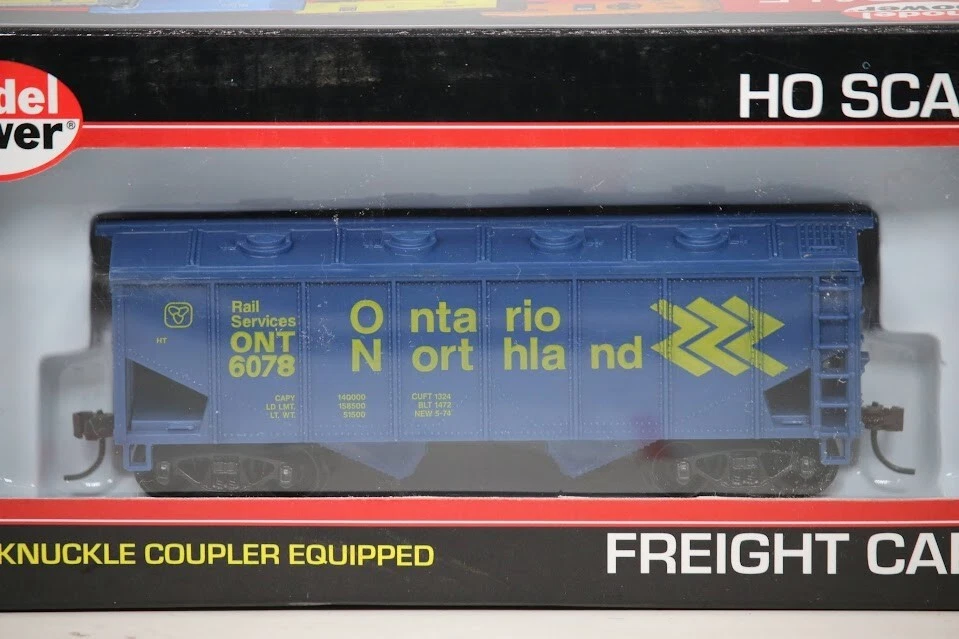 HO Scale Model Power 98082 ONT Ontario Northland 2-Bay Covered Hopper #6078 - Image 2 of 4