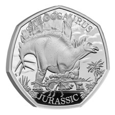 Stegosaurus 2024 UK 50p Silver Proof Coin