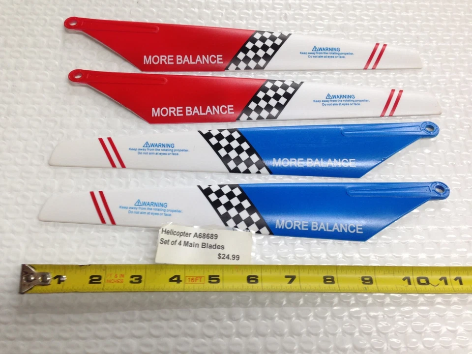 R/C HELICOPTER SPARE BLADES A68689 Blue Red - Image 2 of 4