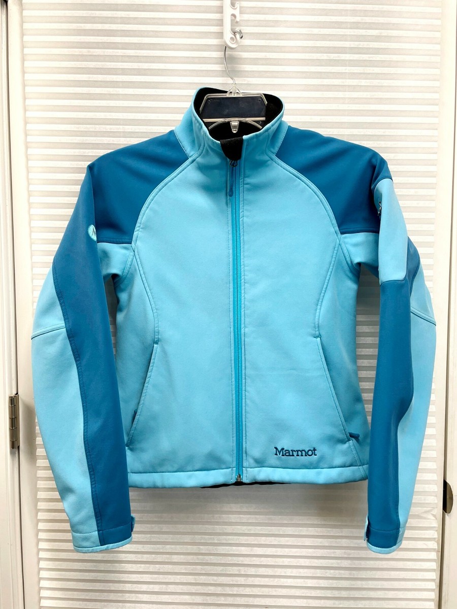 Marmot Womens Gravity Softshell Windbreaker Jacket Teal Light Blue 