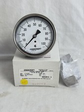 NEW ASHCROFT INDUSTRIAL DURALIFE PRESSURE GAUGE 35-1009-AW-02B 100 3 1/2  