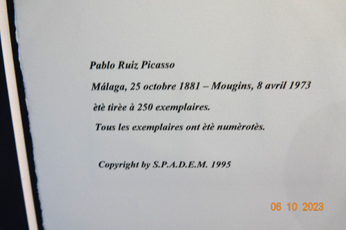 Pablo Picasso Lithographie 38,5x28,5, limitiert, signiert! - Bild 5 von 5