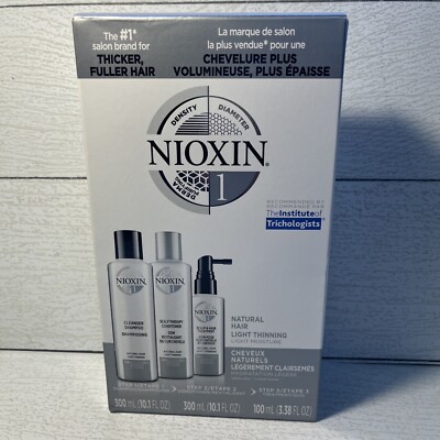 Nioxin System 1 Starter Kit-Cleanser 10Oz , Therapy 10Oz And Treatment 3.3Oz 3PC