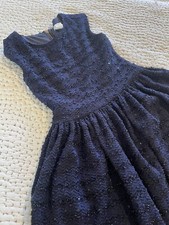 David Charles Black Label Navy Blue Sequenced Girl's Dress