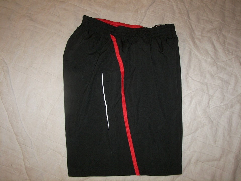 Adidas Athletic Shorts with Liner Climalite Size S Black with Red