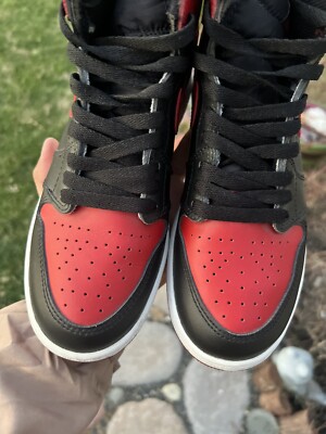 Size 6Y - Air Jordan 1 Retro OG High GS Banned Bred 2016 | eBay