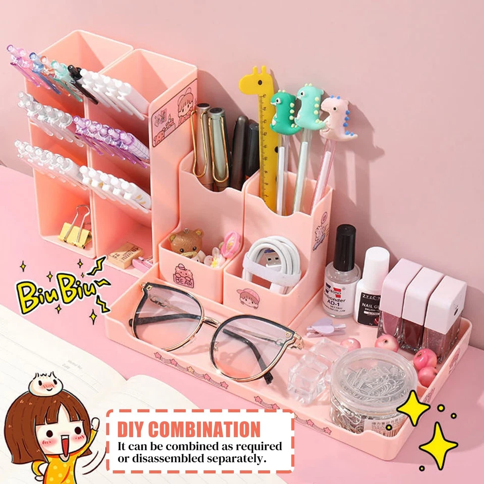 Schreibtisch Organizer 5 Stück Frei Kombinierbarer Stiftebox Kinder aus Plas... - Bild 4 von 4