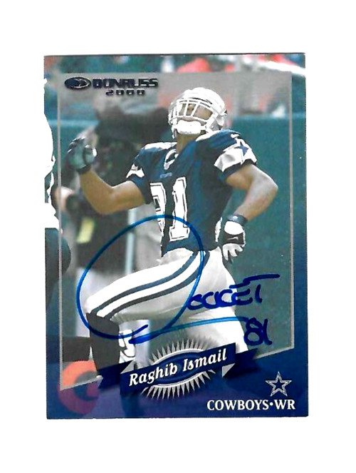 RAGHIB "ROCKET" ISMAIL Dallas Cowboys 2000 Donruss SIGNED / AUTOGRAPH Card