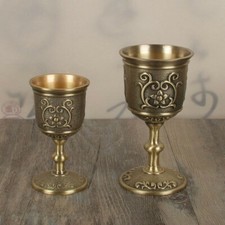 1 X Vintage Matal Chalice Goblet Wine Cups Retro Relief Floral Home Decor Gift