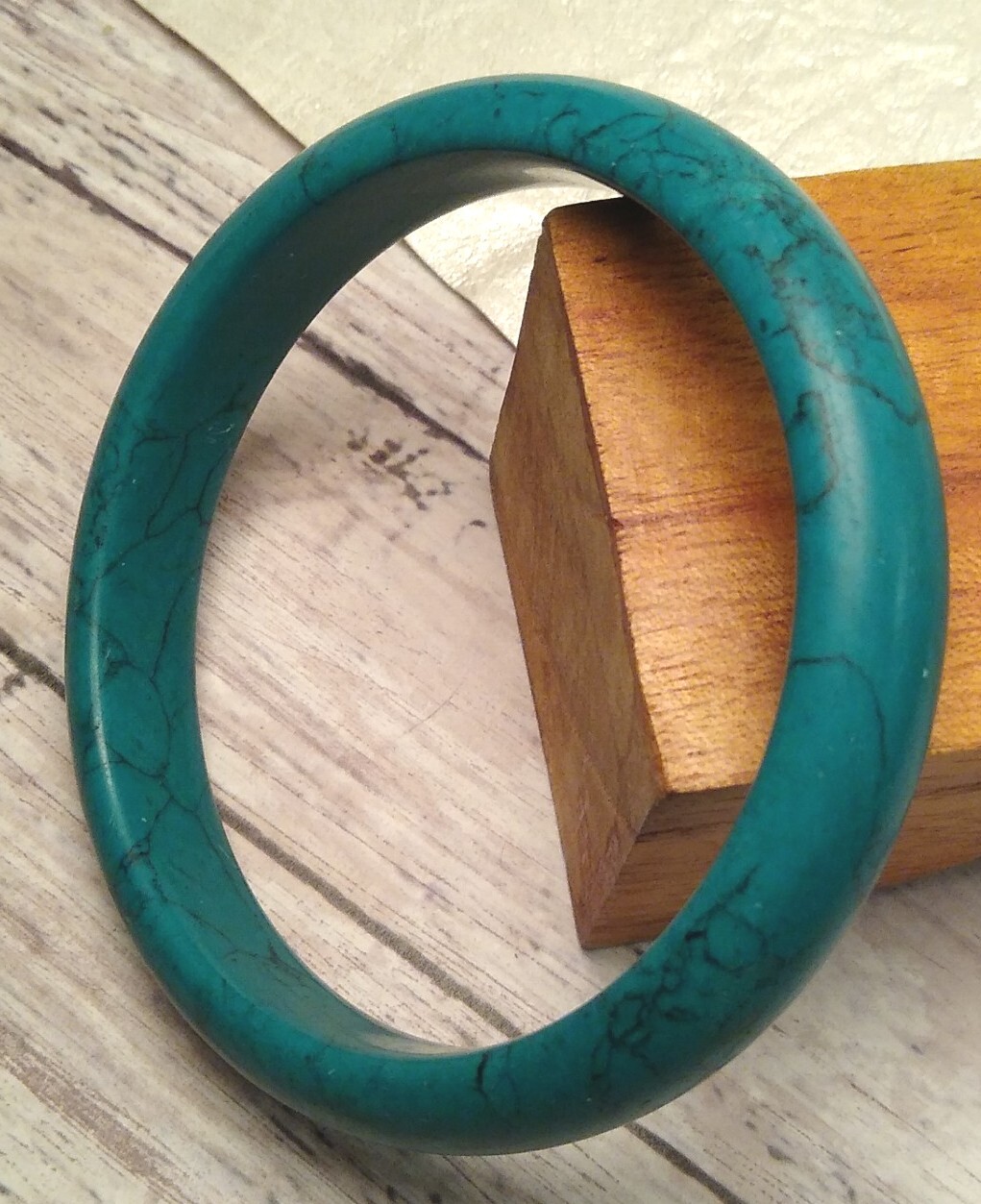Solid DOLOMITE (Turquoise Color) Stone Bracelet, … - image 9
