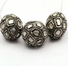 Polki Ball Beads 925 Silver Diamond Jewelry Rondelle Spacers Jewelry Making Bead