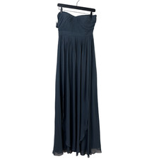 Jenny Yoo Collection Womens 8 Strapless Maxi Long Dress Bridesmaid Blue