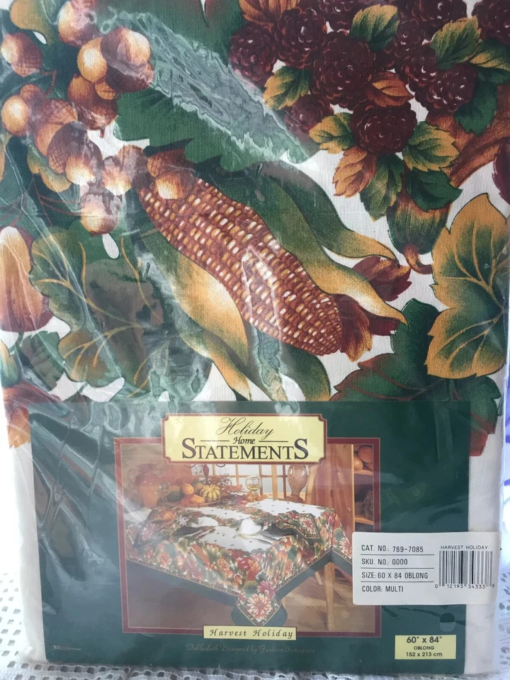 Vintage Holiday Home "Harvest Holiday" Tablecloth – 60" x 84" Oblong 1996 - Image 2 of 4