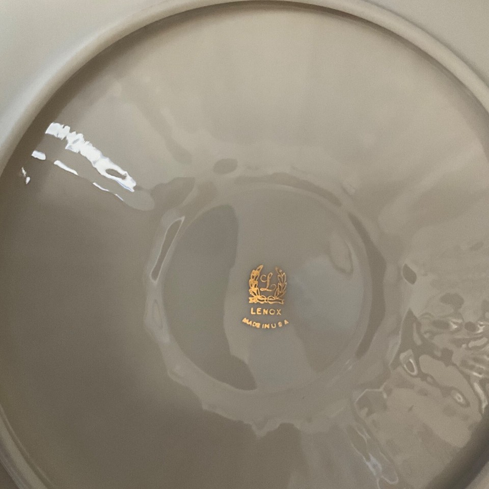 Lenox Greenfield Collection Ivory china Chip and Dip Platter w/gold rim