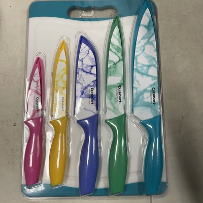 Cuisinart Advantage Ceramic-Coated Knife Set CUTTING BOARD 11 PC, Marble - NEW
