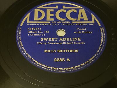 Mills Brothers Sweet Adeline Tell Me Your Dream 10in Album Shellac Record Single