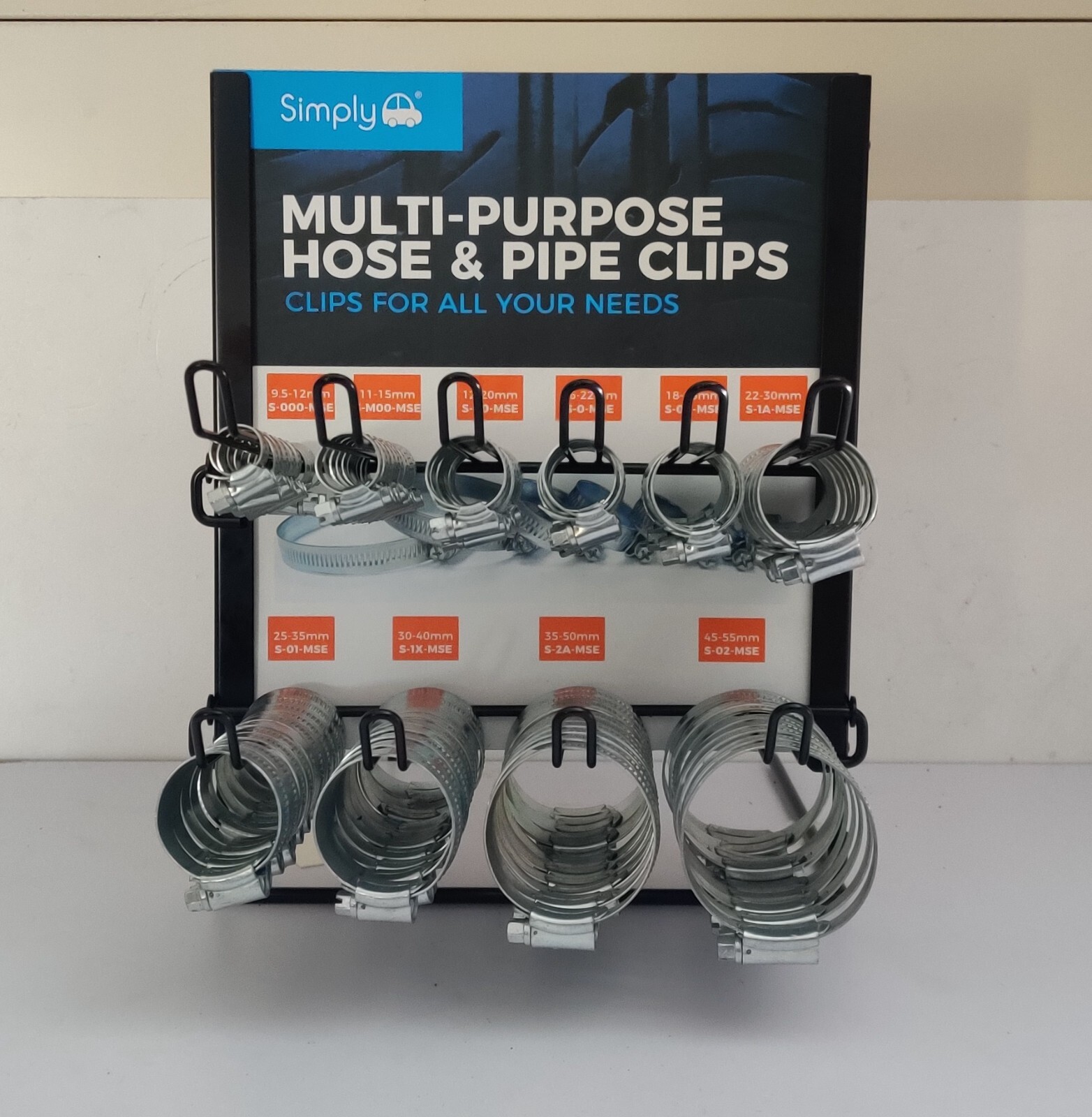 PREMIUM Jubilee Hose Clip Stand Dispenser 100 Assorted Clips Heavy Duty