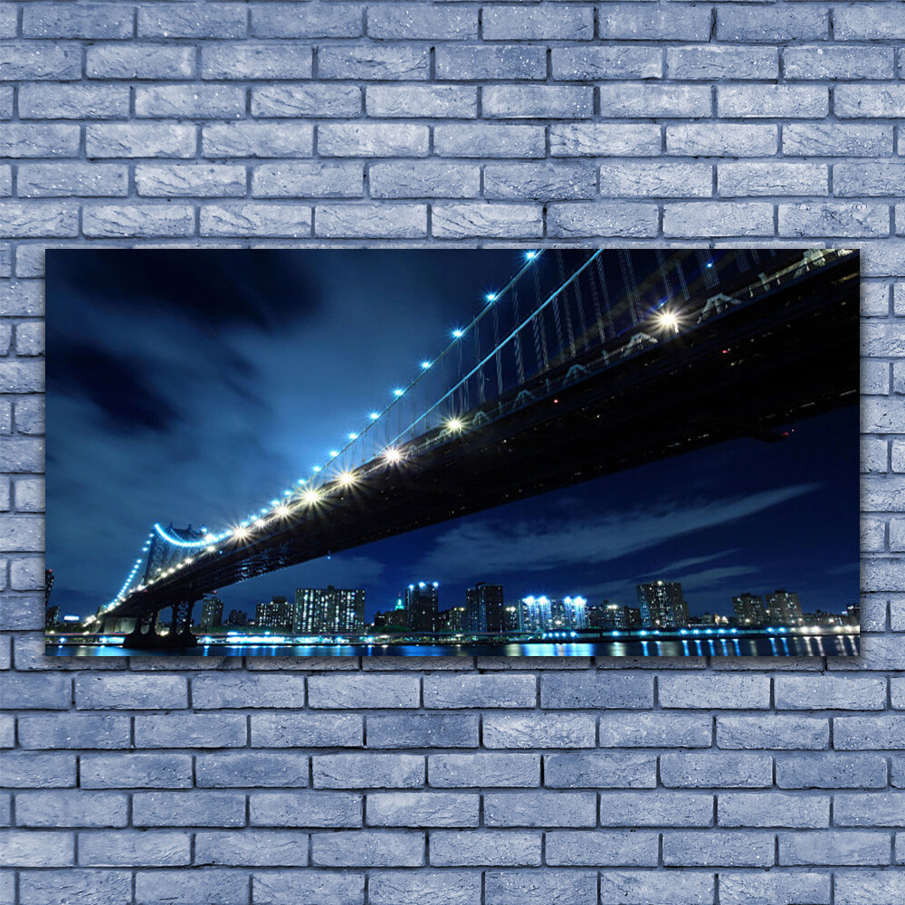 Impression sur verre 140x70 cm pont et architecture de ville pour décoration murale