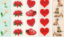 Mrs Grossman Sticker Strips~ Choice of  Designs ~Snowball Flowers/Labrador Pups+