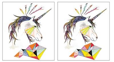 2x Vegetable Ink TEMPORÄRES TATTOO Farbe SOJABASIS ungiftig EINHORN Fantasy 