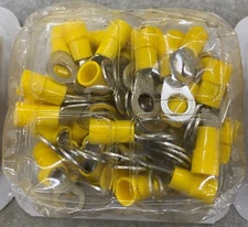 BM 00331, Insulated Ring Lug,4-6mm2/12-10 AWG,M6/#12 Stud, Yellow, 50 Pc's PKT