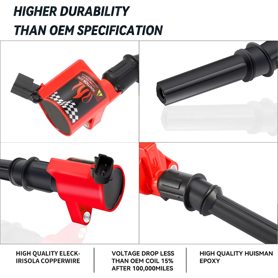 Катушка зажигания упаковка 8 шт. для Ford Mustang Lincoln Mercury Expedition 4,6/5,4 л DG508 - Изображение 4 из 4